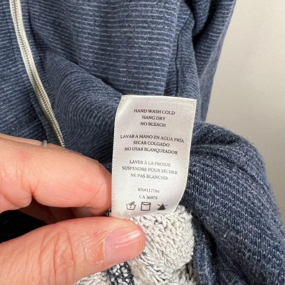 Rails Noah Pinstripe French Terry Full Zip Hoodie Sweatshirt Size Medium Lounge - Picture 11 of 11